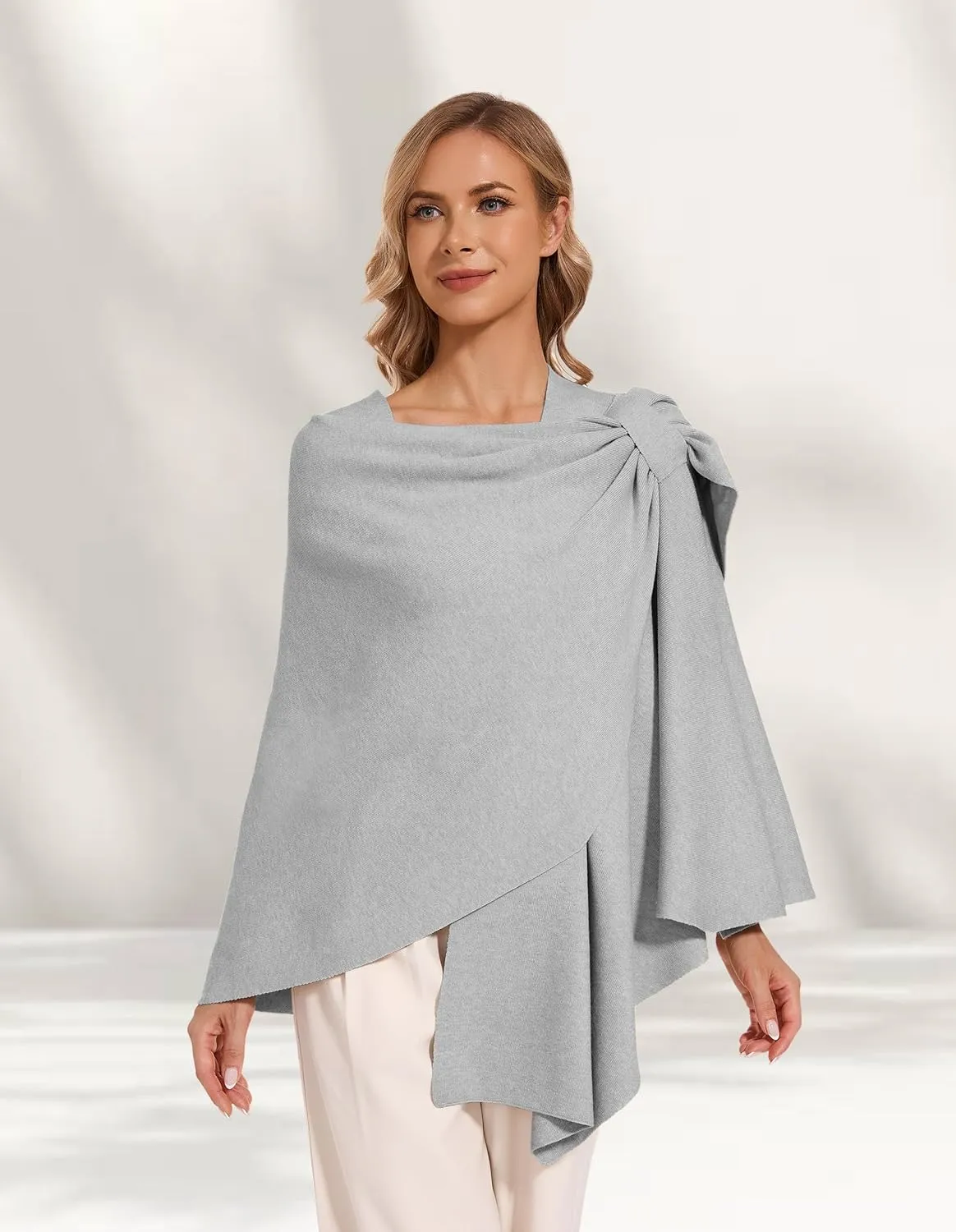 Women's Crossover Shawl Wraps Open Front Poncho Cape Elegant Loop Shawls Travel Shawls for Fall Winter