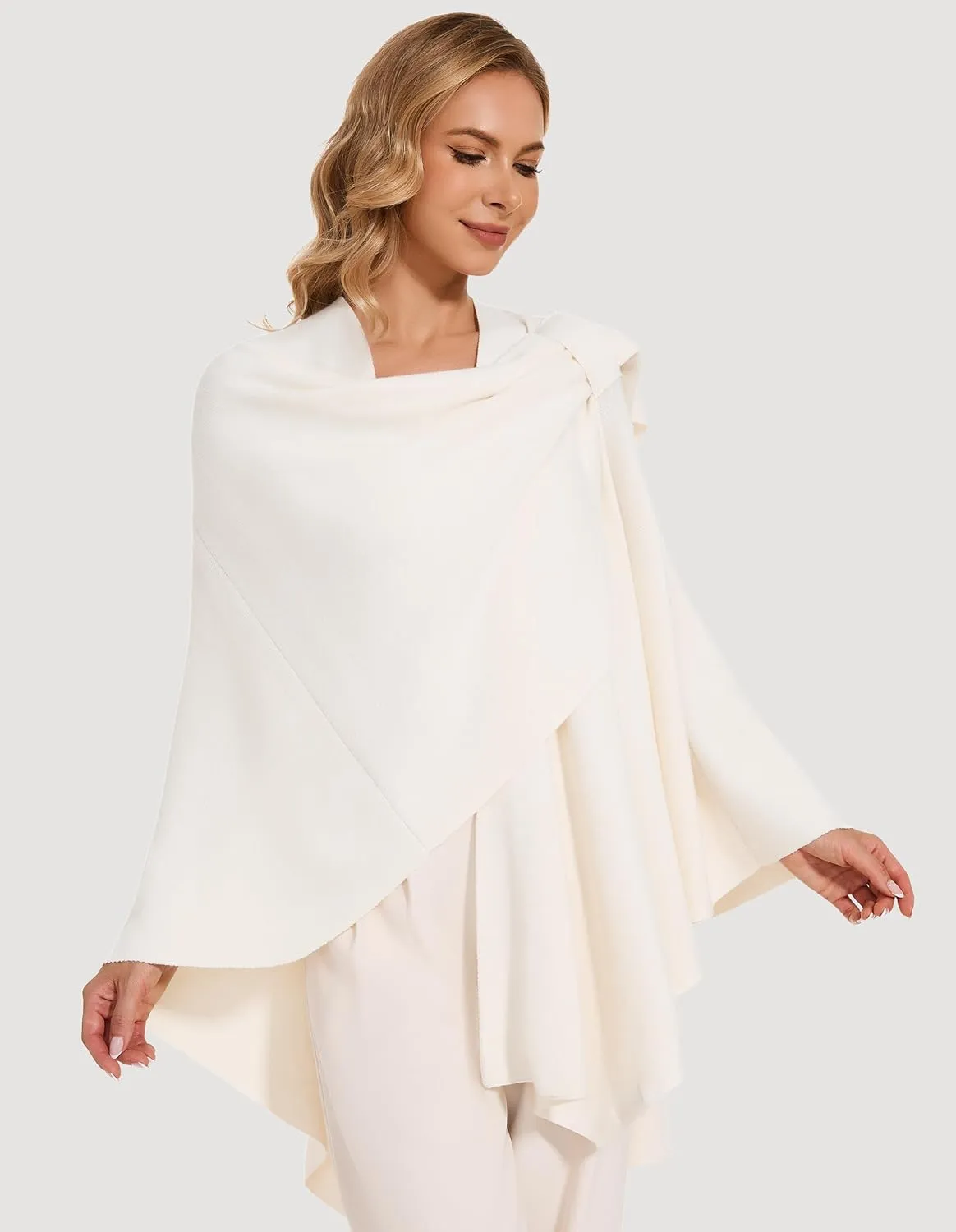 Women's Crossover Shawl Wraps Open Front Poncho Cape Elegant Loop Shawls Travel Shawls for Fall Winter