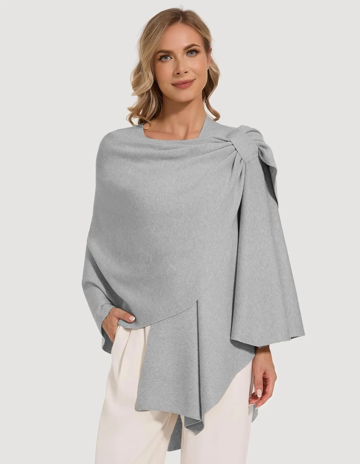 Women's Crossover Shawl Wraps Open Front Poncho Cape Elegant Loop Shawls Travel Shawls for Fall Winter
