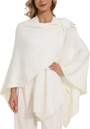 Women's Crossover Shawl Wraps Open Front Poncho Cape Elegant Loop Shawls Travel Shawls for Fall Winter