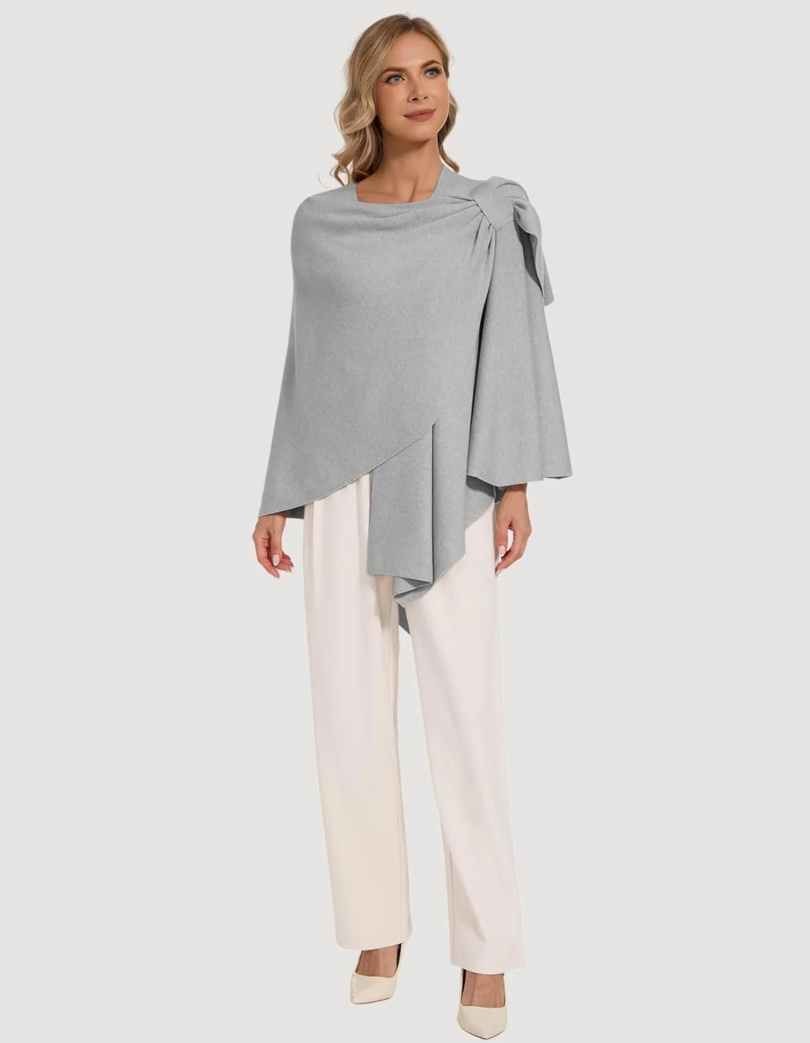 Women's Crossover Shawl Wraps Open Front Poncho Cape Elegant Loop Shawls Travel Shawls for Fall Winter