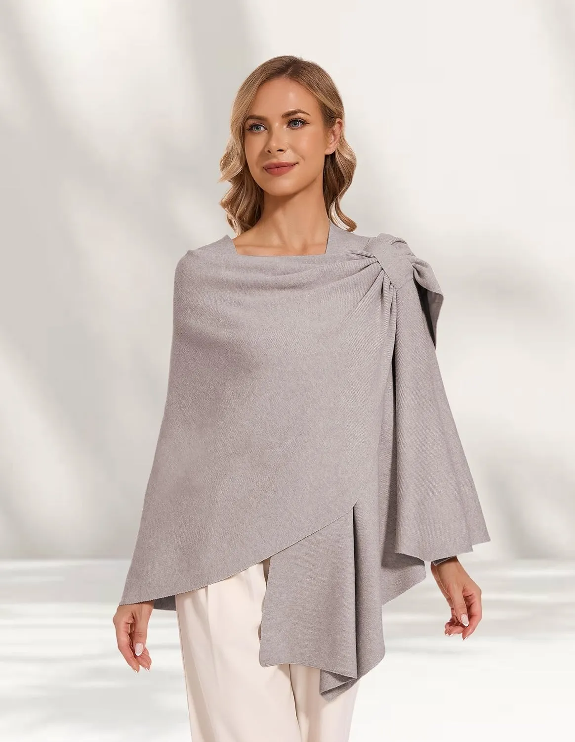 Women's Crossover Shawl Wraps Open Front Poncho Cape Elegant Loop Shawls Travel Shawls for Fall Winter