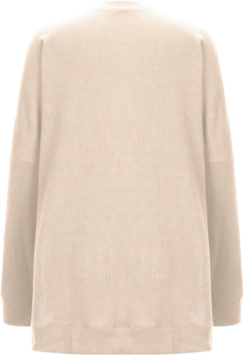 Womens Fall Fashion Sweatshirts 2024 Long Sleeve Crewneck Waffle Sweatshirt Casual Loose Solid Pullover Tops