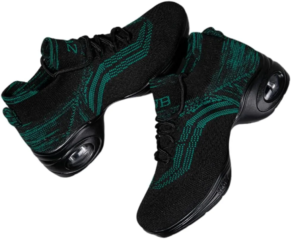 Women's Jazz Shoes Lace-up Sneakers Modern Dance Shoes Cushion Platform Walking Dance Shoes