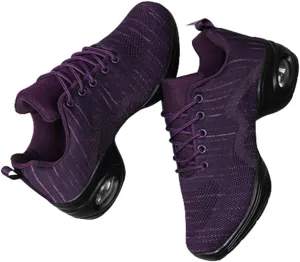 Women's Jazz Shoes Lace-up Sneakers Modern Dance Shoes Cushion Platform Walking Dance Shoes