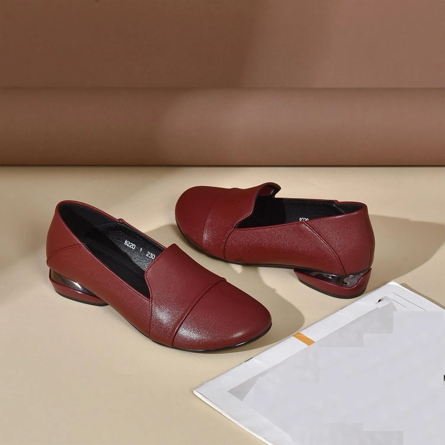 Women’s Low Block Chunky Heels Pumps Elegant Closed Round Toe Pumps Shoes Low Platform Shoes Ladies Office Pumps Shoes