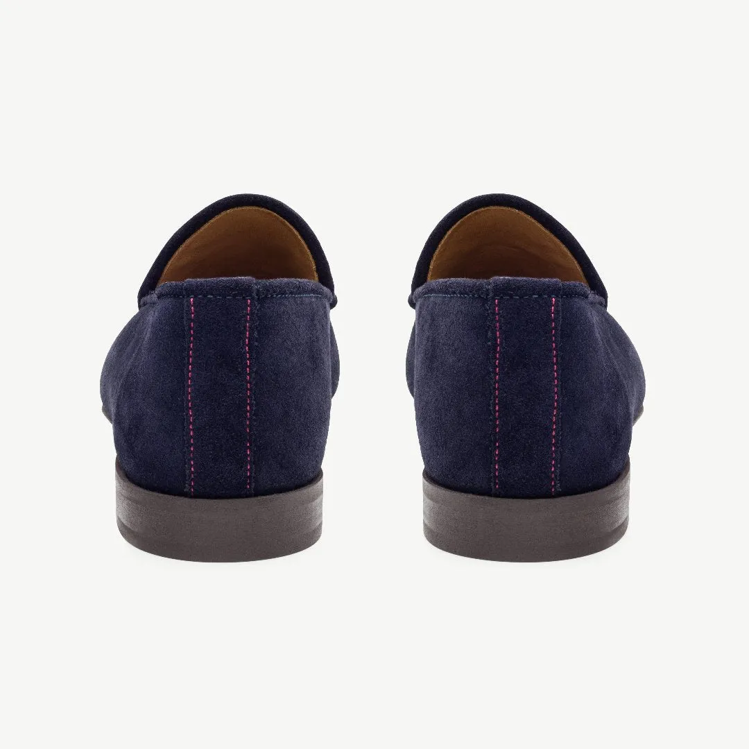 Women's Navy Suede Milano Loafer From Del Toro Shoes