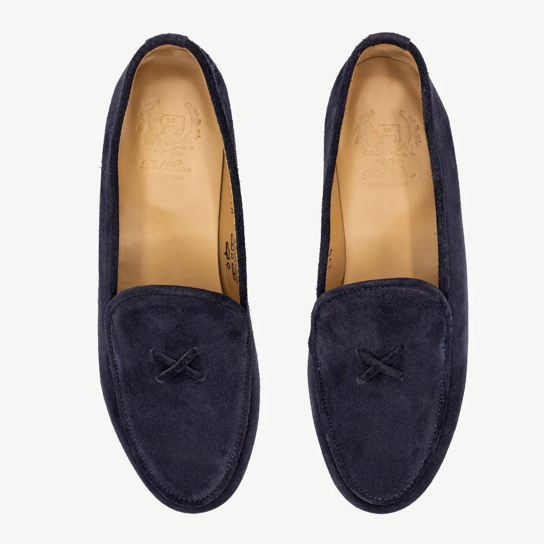 Women's Navy Suede Milano Loafer From Del Toro Shoes