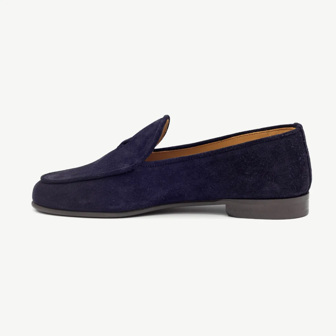 Women's Navy Suede Milano Loafer From Del Toro Shoes