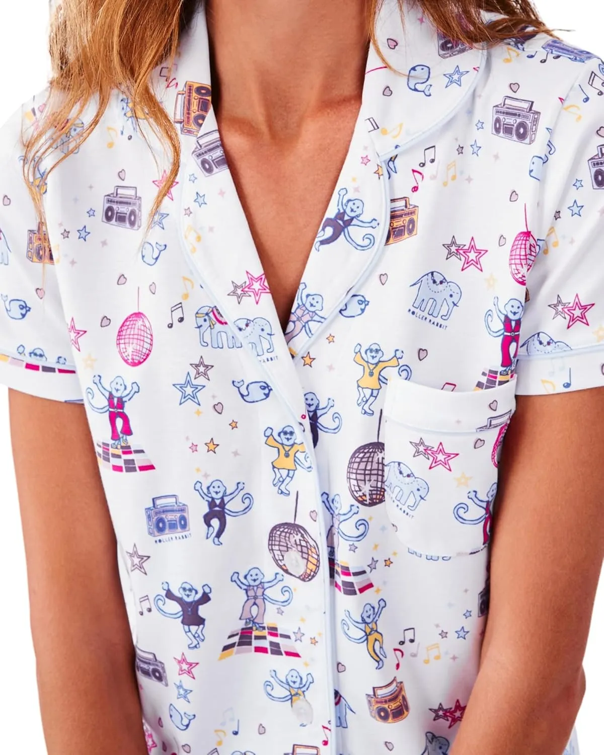 Womens Pajamas Set, 2PCS Button Down Vacation Monkey Beach Shorts Set Y2k Loungewear Pjs for Birthday Valentines Gift