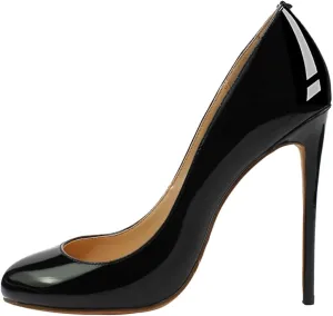 Womens Round Toe Sexy Shallow Mouth 4.7in Stilettos High Heel Banquet Pumps Big Size Versatile Shoes