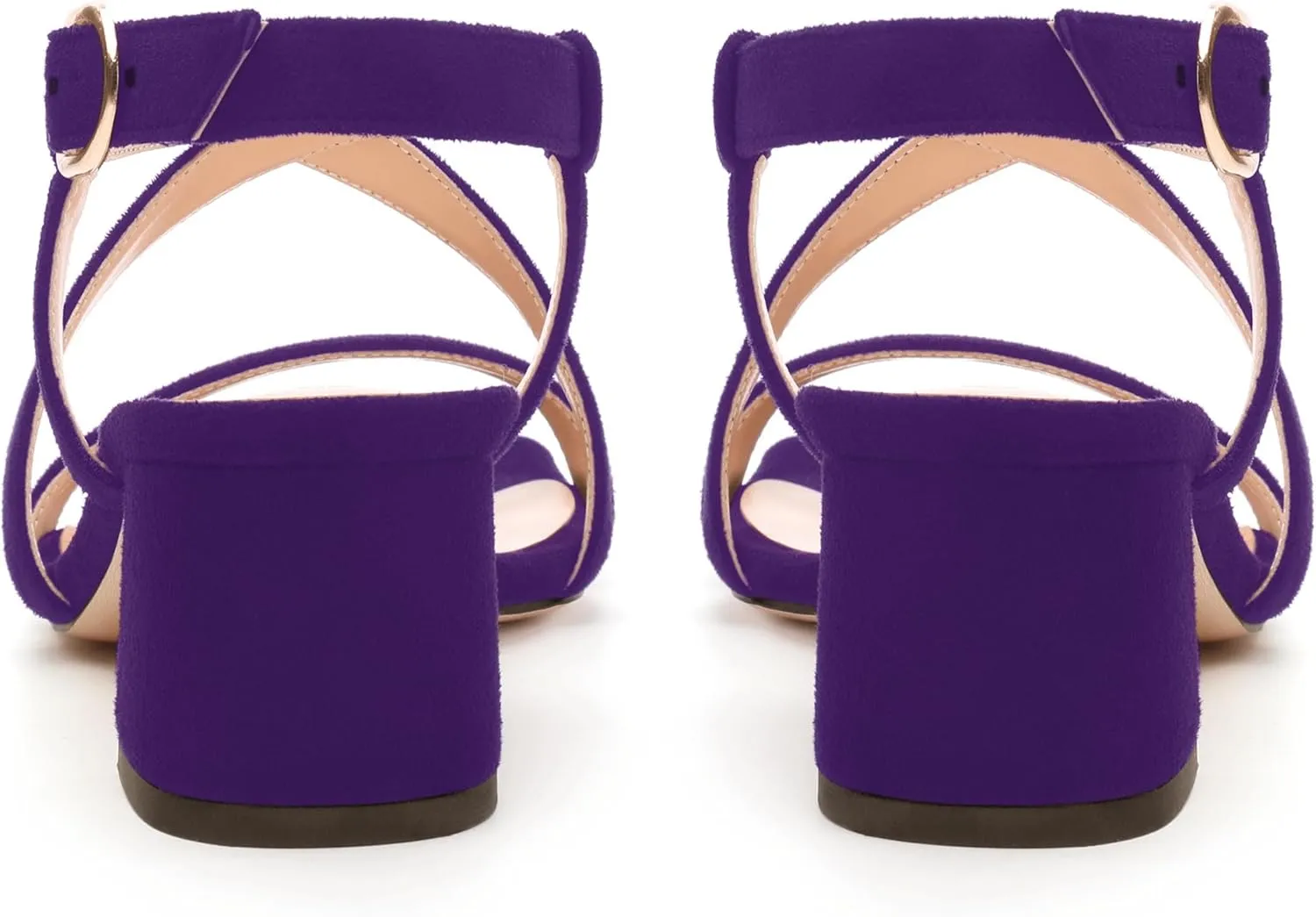 Womens Sandals, Square Open Toe Low Chunky Heels, Adjustable Strap Buckle Fashion Solid Sandal