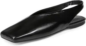 Women's Slingback Flats Fashion Comfortable Casual Work Flats for Women Elegant Square Toe Shoes