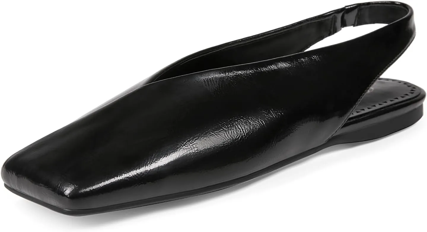 Women's Slingback Flats Fashion Comfortable Casual Work Flats for Women Elegant Square Toe Shoes