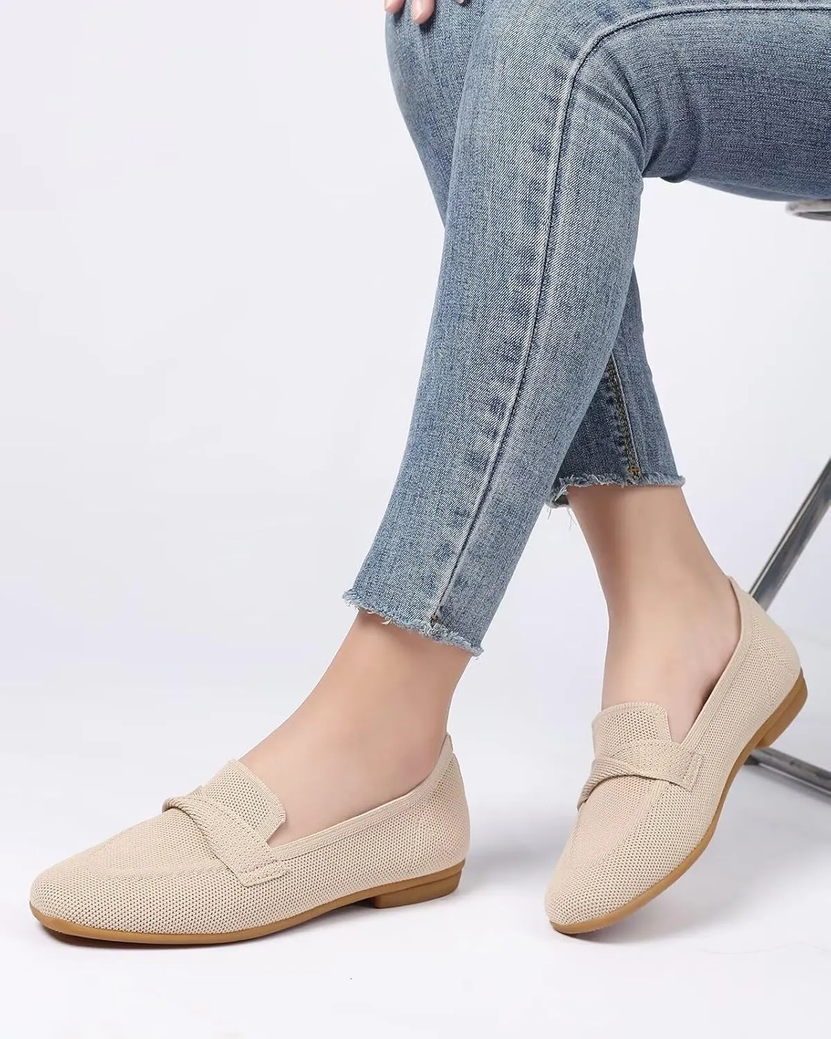 Women's Slip-on Loafer Soft Flats Comfort Knit Walking Office Work Penny Driving Dress Shoes