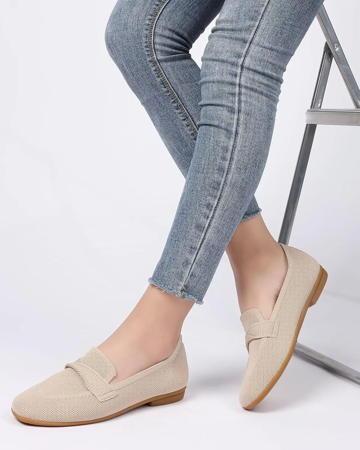 Women's Slip-on Loafer Soft Flats Comfort Knit Walking Office Work Penny Driving Dress Shoes