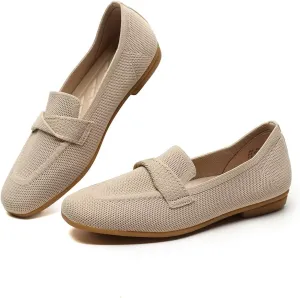 Women's Slip-on Loafer Soft Flats Comfort Knit Walking Office Work Penny Driving Dress Shoes