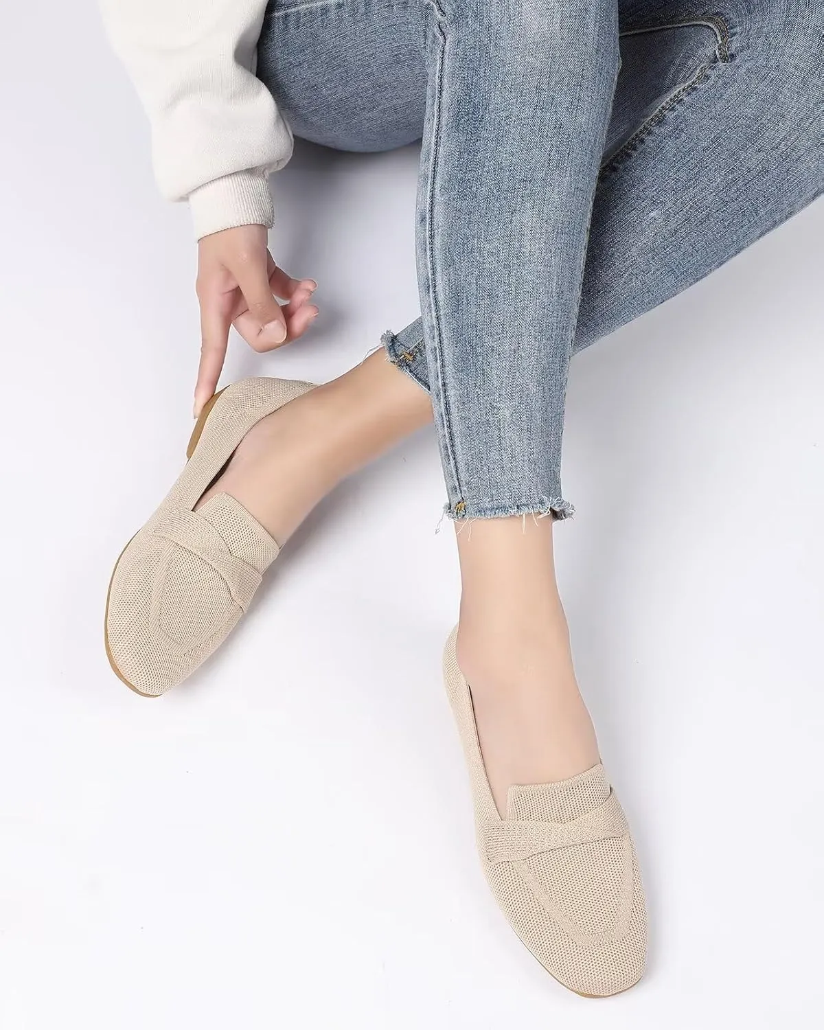 Women's Slip-on Loafer Soft Flats Comfort Knit Walking Office Work Penny Driving Dress Shoes