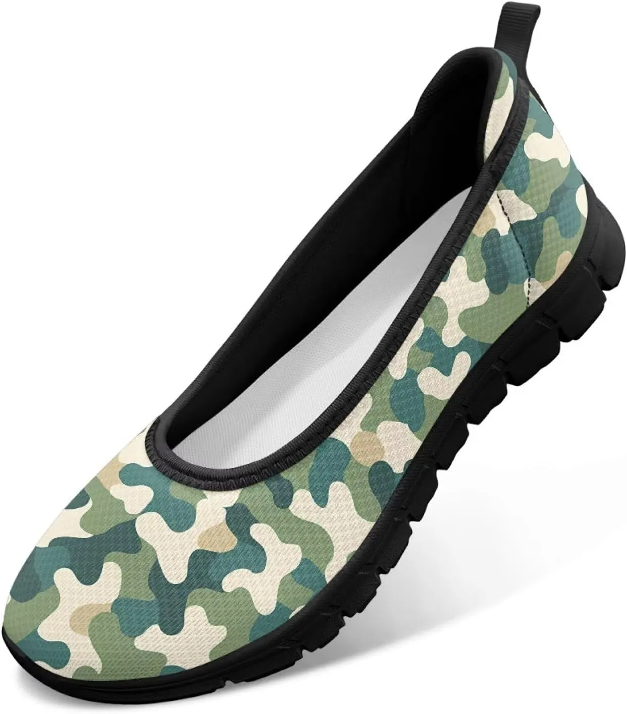 Women's Slip On Walking Sneakers Casual Fashion Flying Mesh Loafers Lightweight Dress Shoes Non-Slip Cozy Exercise Flat Shoes US Size 6-11