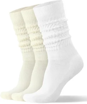 Womens Slouch Scrunch Socks Retro Knee High Soft Stack Chunky Cozy Boot Socks For Women Size 6-11