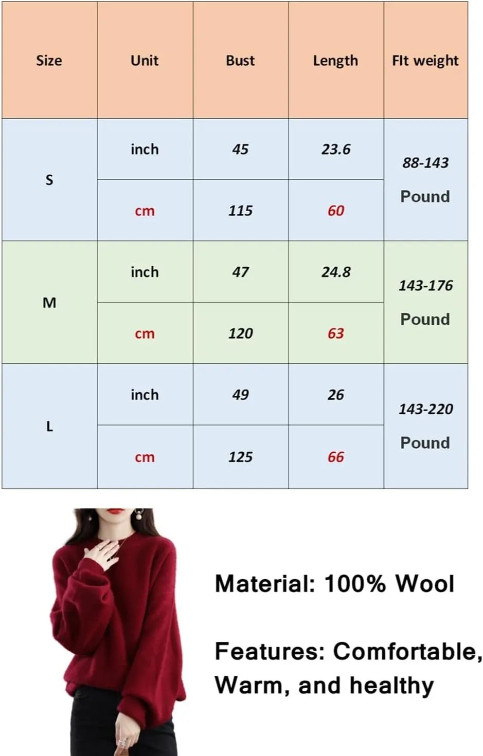 Women's Sweaters 100% Pure Merino Wool Pullover Autumn Winter Loose Knitted O-Neck Long Sleeve Thick Warm Tops