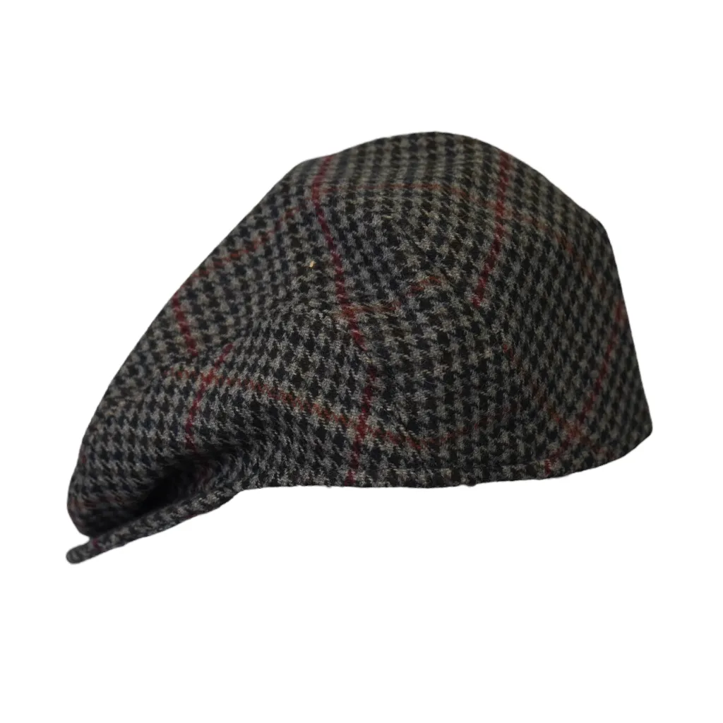 Wool Blend Houndstooth Cap Grey