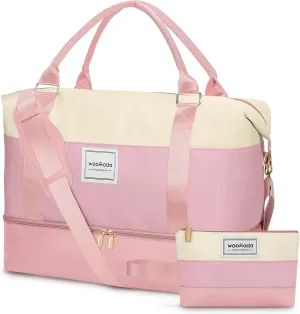 WOOMADA Weekender Bags for Women, Carry On Overnight Bag with Toiletry Bag, Personal Item Travel Duffel