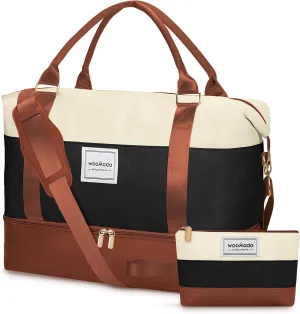 WOOMADA Weekender Bags for Women, Carry On Overnight Bag with Toiletry Bag, Personal Item Travel Duffel