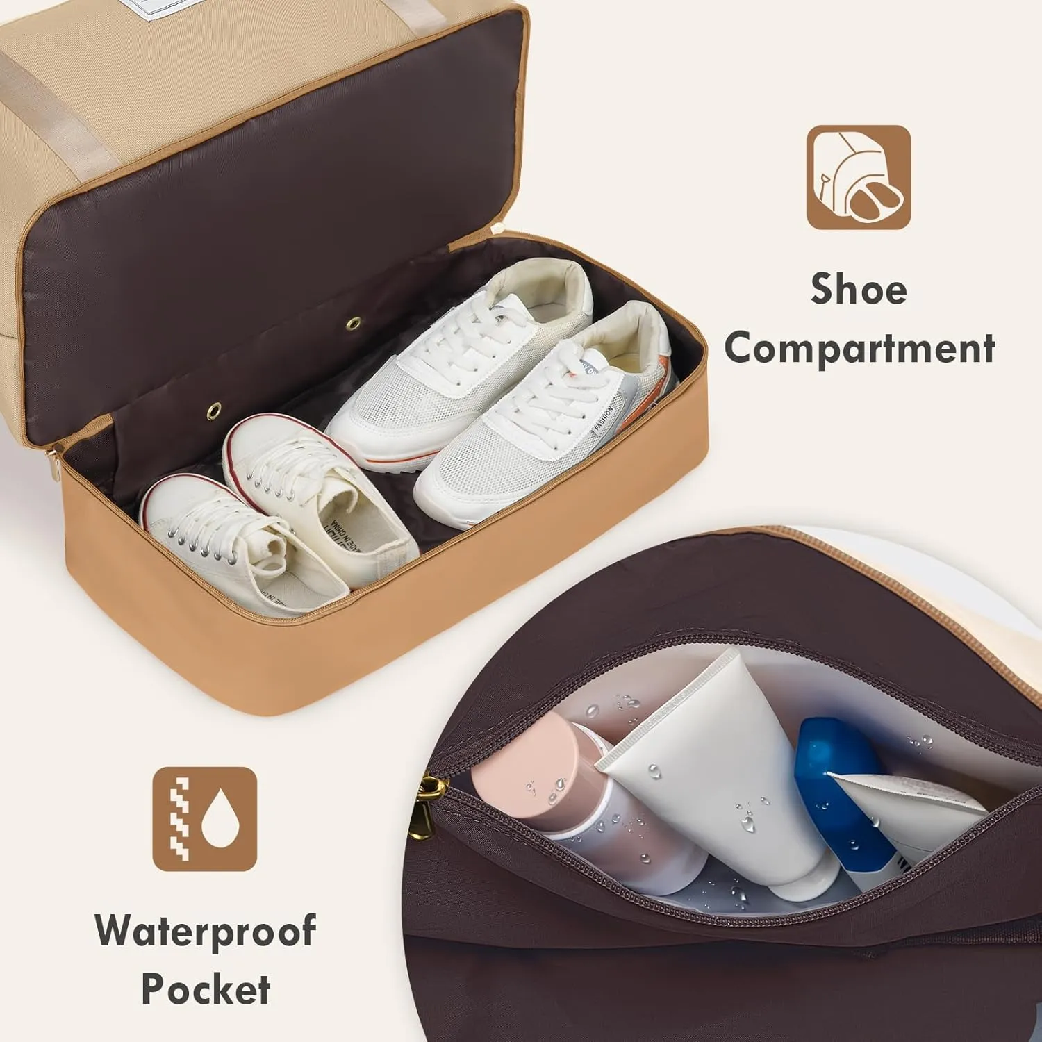 WOOMADA Weekender Bags for Women, Carry On Overnight Bag with Toiletry Bag, Personal Item Travel Duffel