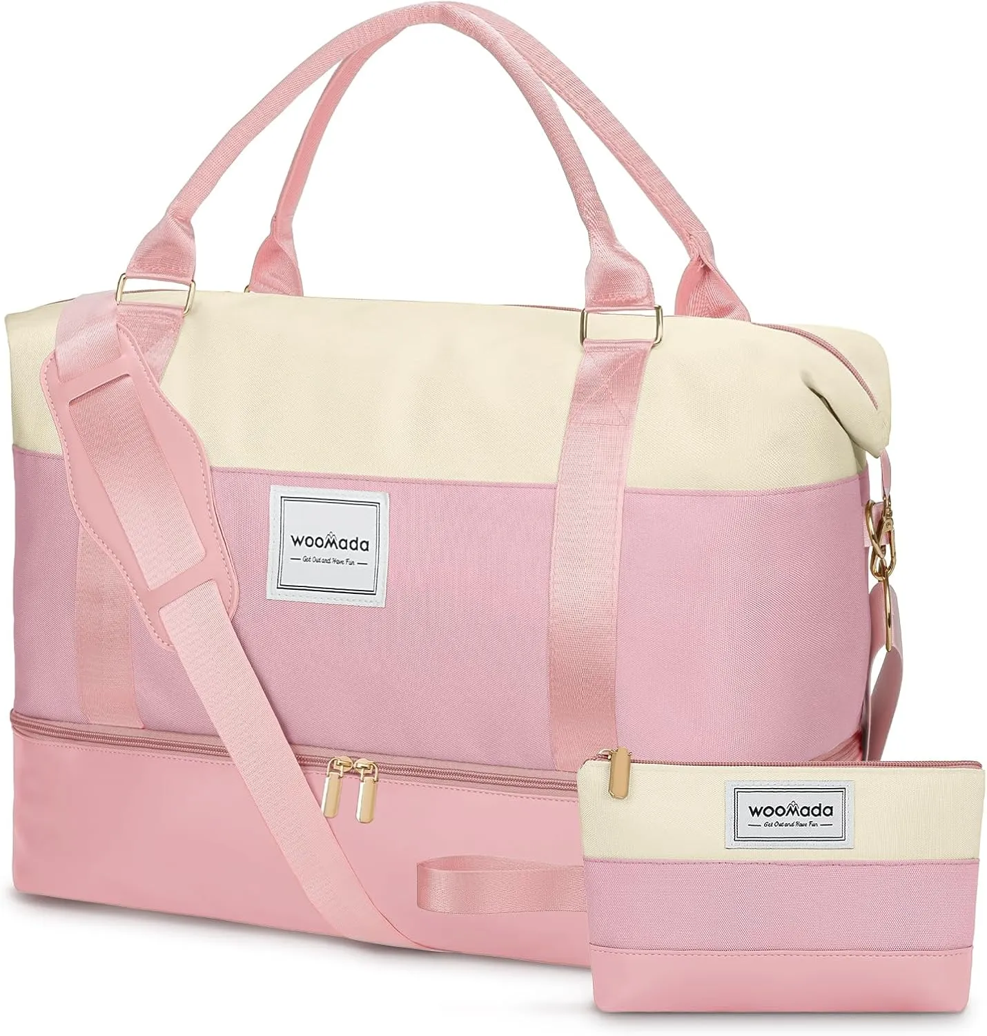 WOOMADA Weekender Bags for Women, Carry On Overnight Bag with Toiletry Bag, Personal Item Travel Duffel
