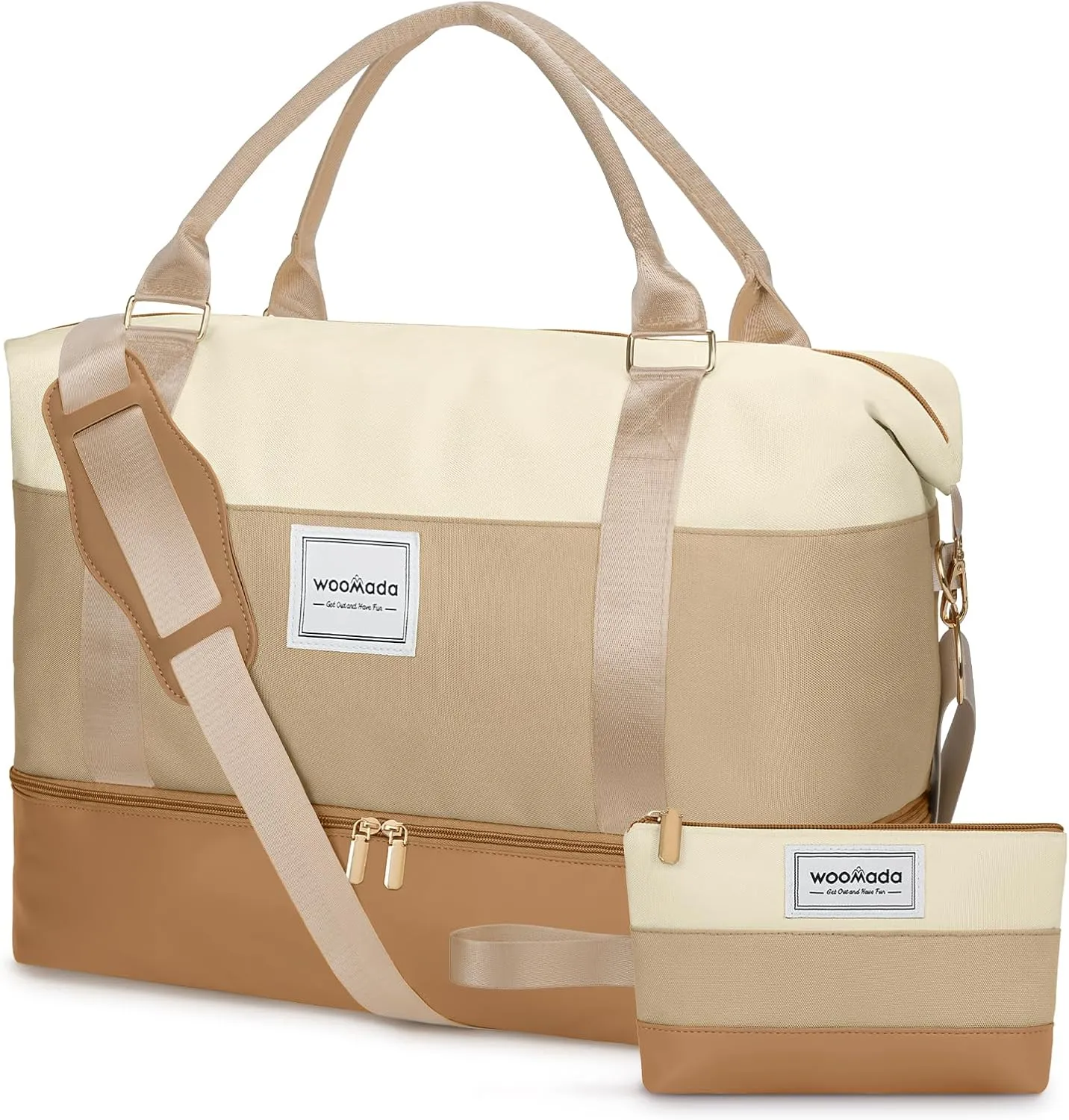 WOOMADA Weekender Bags for Women, Carry On Overnight Bag with Toiletry Bag, Personal Item Travel Duffel