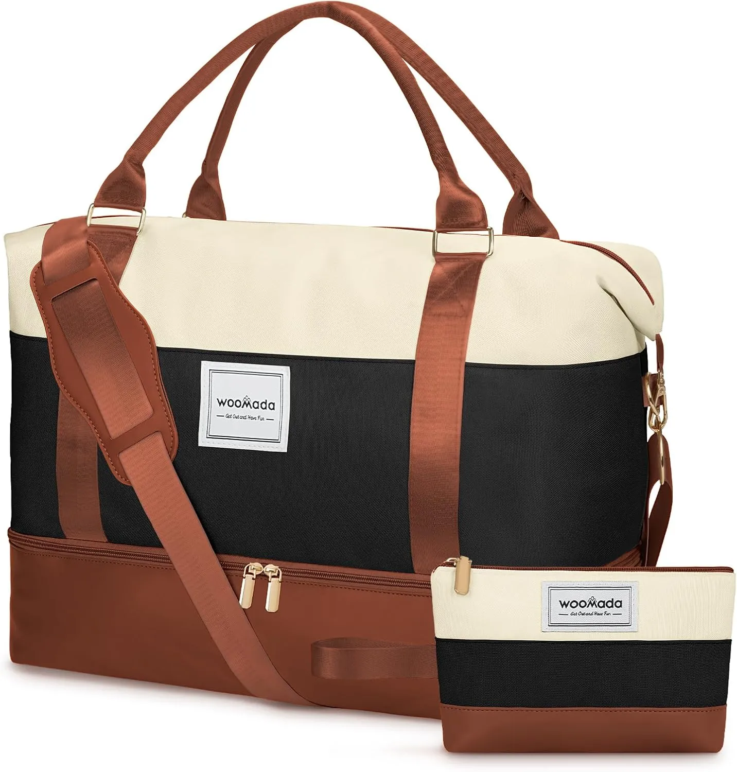 WOOMADA Weekender Bags for Women, Carry On Overnight Bag with Toiletry Bag, Personal Item Travel Duffel