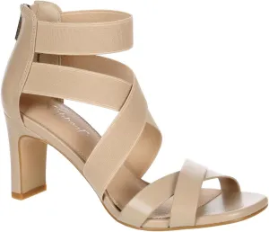 XAPPEAL Elline - Women's Zip-Up Elastic Ankle Strap Heel Open Toe Dress Sandal