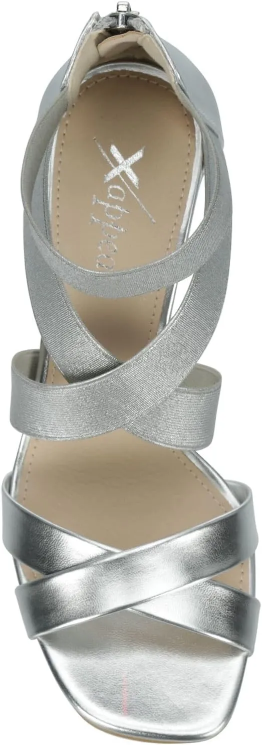 XAPPEAL Elline - Women's Zip-Up Elastic Ankle Strap Heel Open Toe Dress Sandal