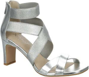 XAPPEAL Elline - Women's Zip-Up Elastic Ankle Strap Heel Open Toe Dress Sandal