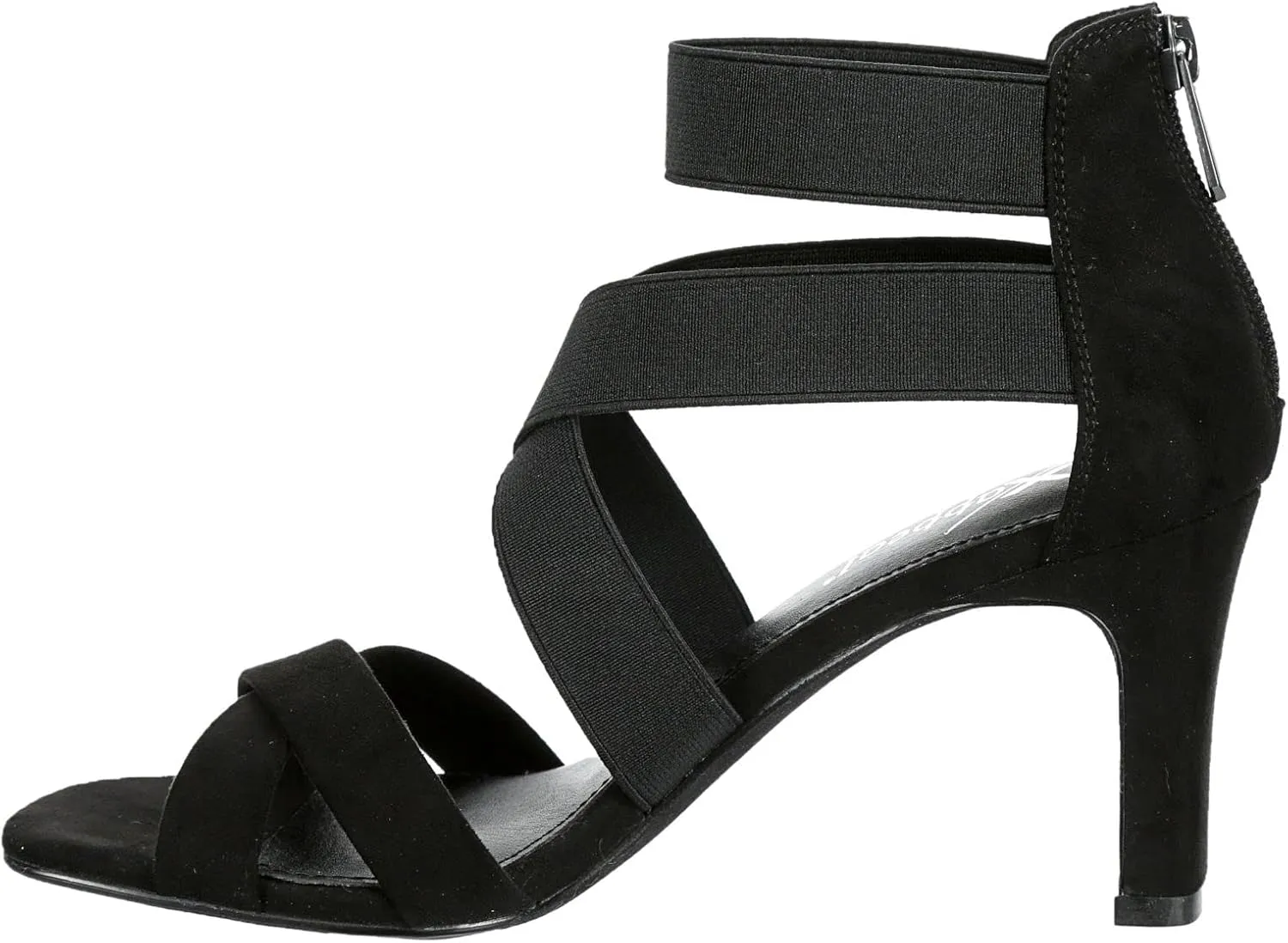 XAPPEAL Elline - Women's Zip-Up Elastic Ankle Strap Heel Open Toe Dress Sandal