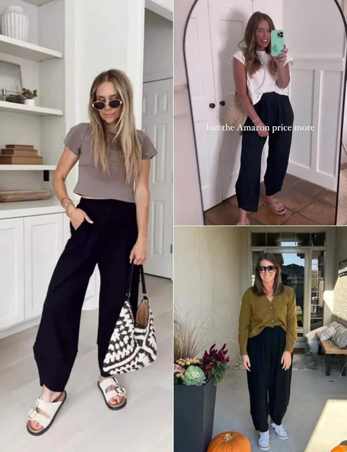 Xiaoxuemeng Womens Baggy Wide Leg Pants Casual Elastic Waisted Palazzo Harem Pants with Pockets