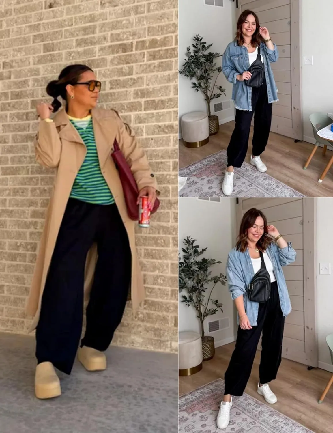 Xiaoxuemeng Womens Baggy Wide Leg Pants Casual Elastic Waisted Palazzo Harem Pants with Pockets
