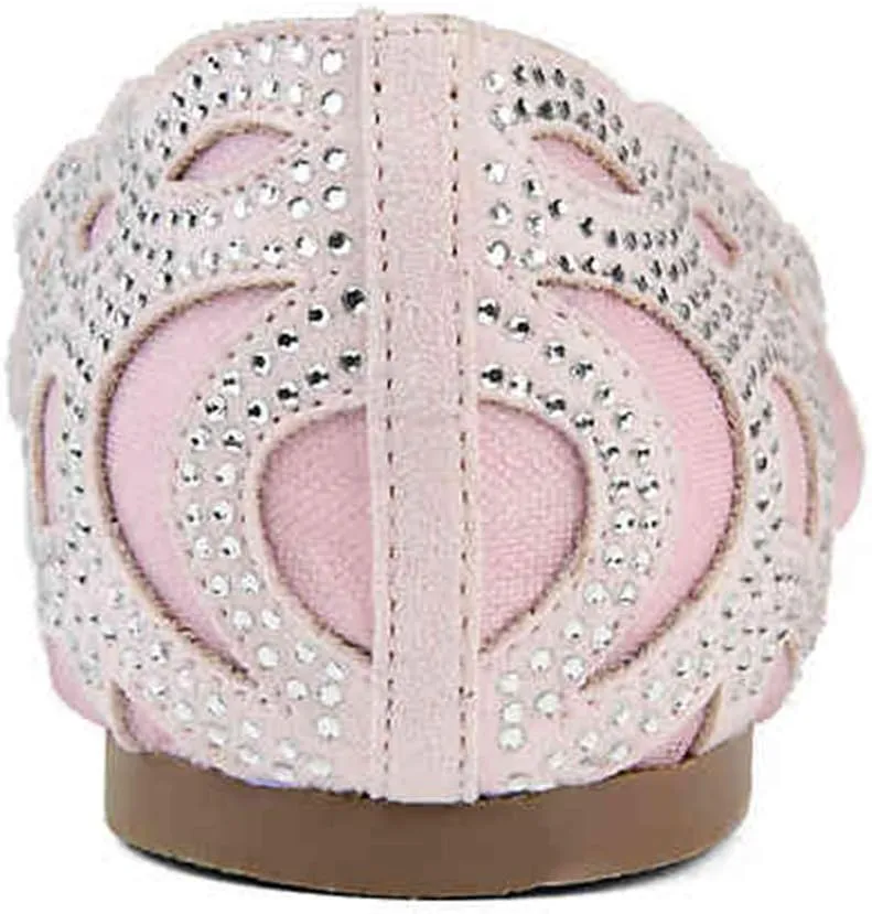 XYD Women Elegant Pointed Toe Rhinestone Flats Mesh Slip-on Crystals Wedding Bride Ballet Shoes