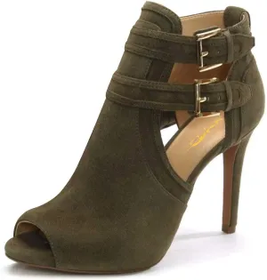 XYD Women Peep Toe Sandal Ankle Booties Dual Buckled Straps Stiletto Heels Stylish Cutout Event Party Pumps Shoes