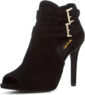 XYD Women Peep Toe Sandal Ankle Booties Dual Buckled Straps Stiletto Heels Stylish Cutout Event Party Pumps Shoes