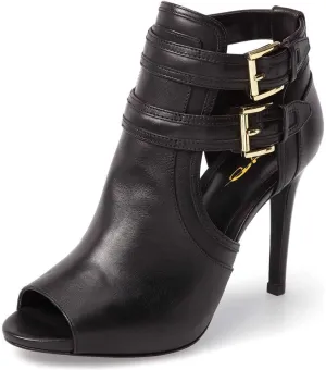 XYD Women Peep Toe Sandal Ankle Booties Dual Buckled Straps Stiletto Heels Stylish Cutout Event Party Pumps Shoes