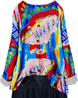YESNO Women's Fall V-Neck Cardigan Sweaters Casual Graphic Oversized Open Front Button Down Long Sleeves Knit Tops SCV
