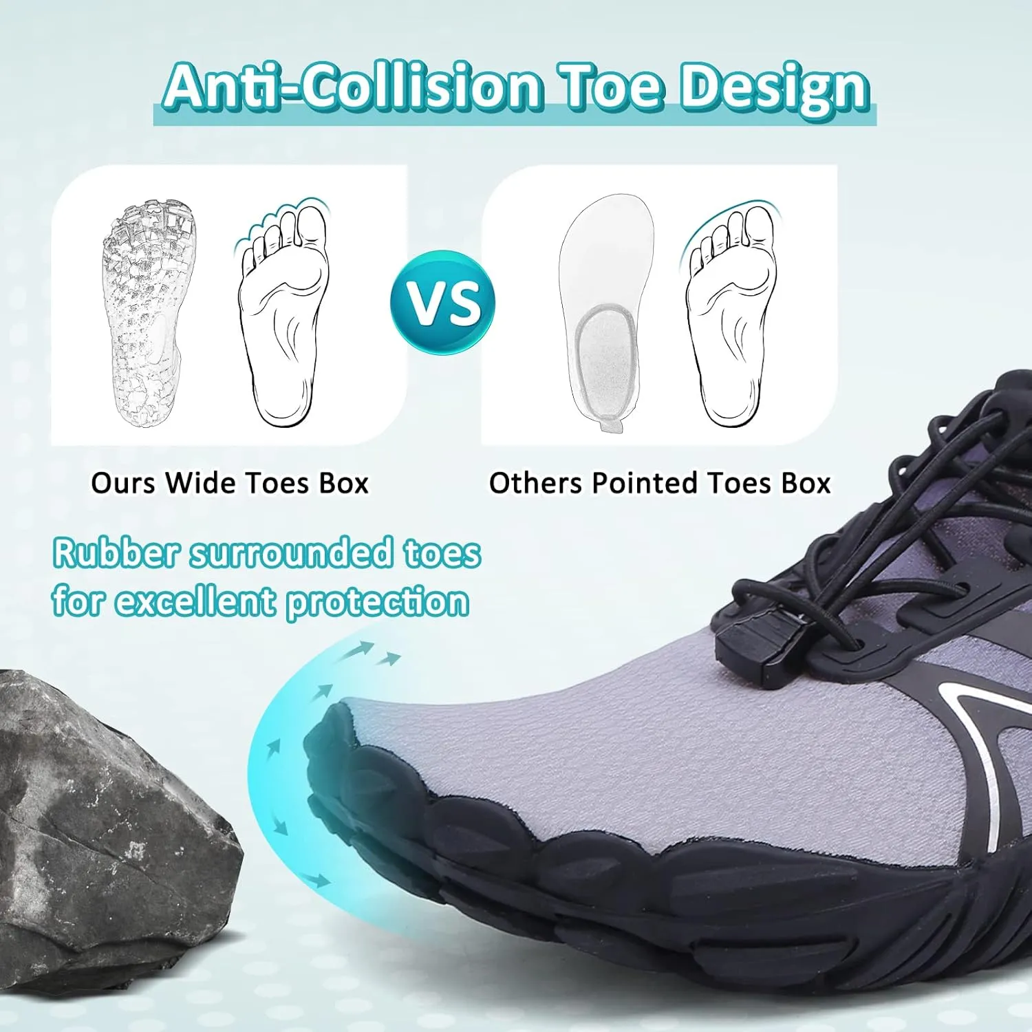 ziitop Water Shoes for Men Women Beach Barefoot Swim Rock Climbing Pool Shoes Socks, Anti-Slip Breathable Quick Dry Lightweight Slip-on, Outdoor Sport Hiking Walking Boating Fishing Diving Surfing