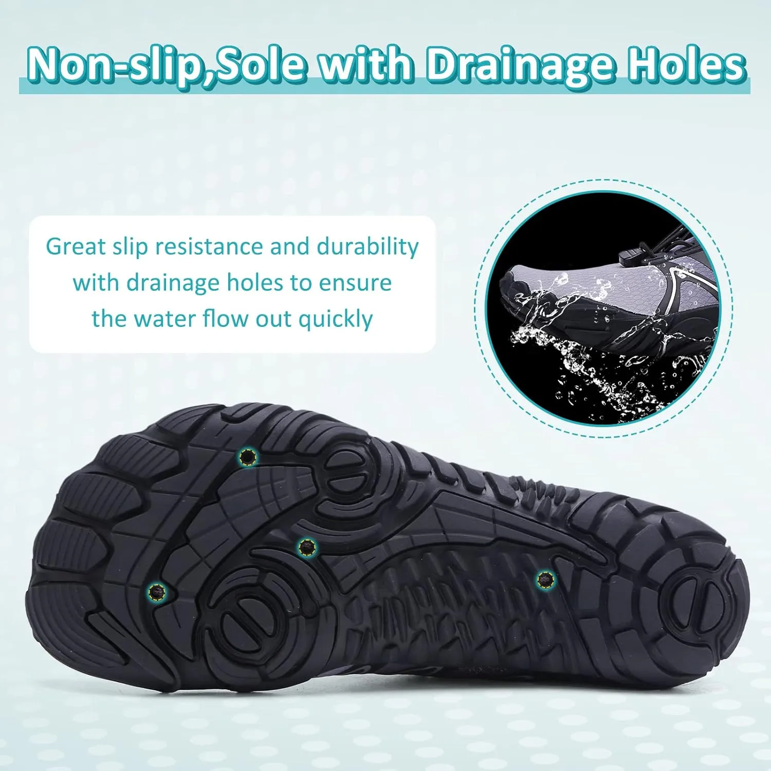 ziitop Water Shoes for Men Women Beach Barefoot Swim Rock Climbing Pool Shoes Socks, Anti-Slip Breathable Quick Dry Lightweight Slip-on, Outdoor Sport Hiking Walking Boating Fishing Diving Surfing