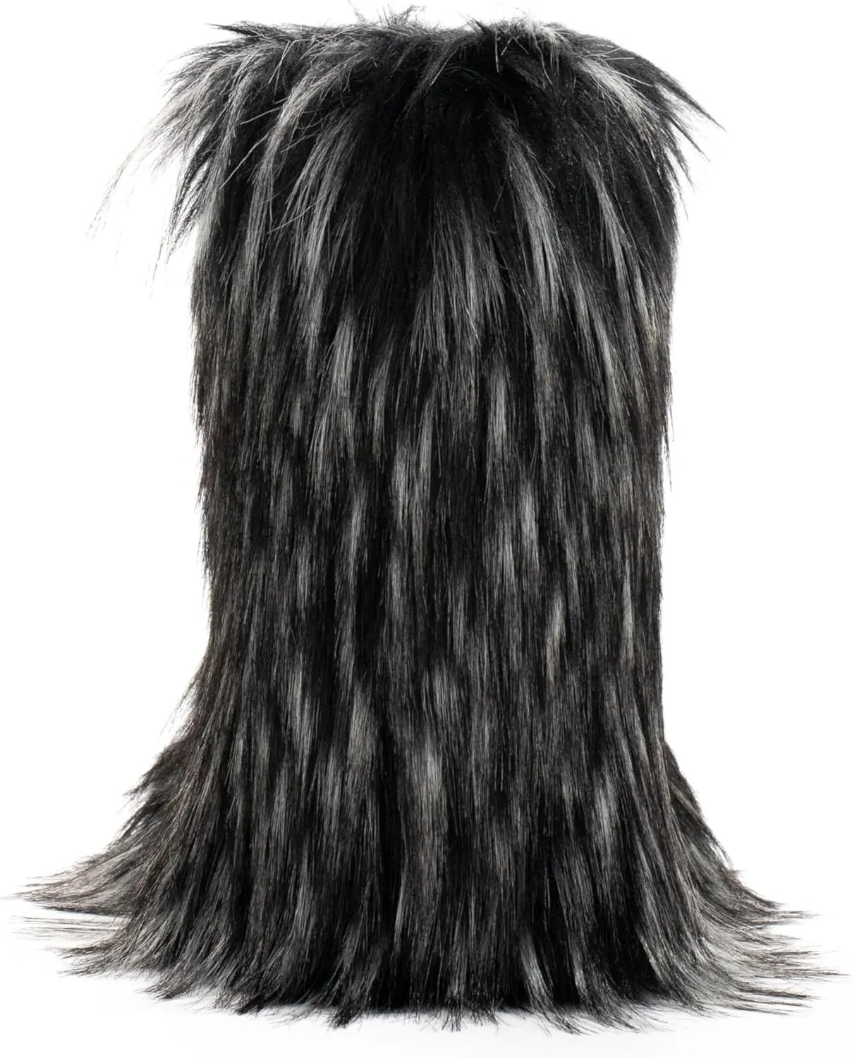 ZVC Women's Faux Fur Boots Furry Snow Boots Comfortable Fluffy Winter Boot Warm Fuzzy Mid-Calf Boot Outdoor Indoor Flat Shoes