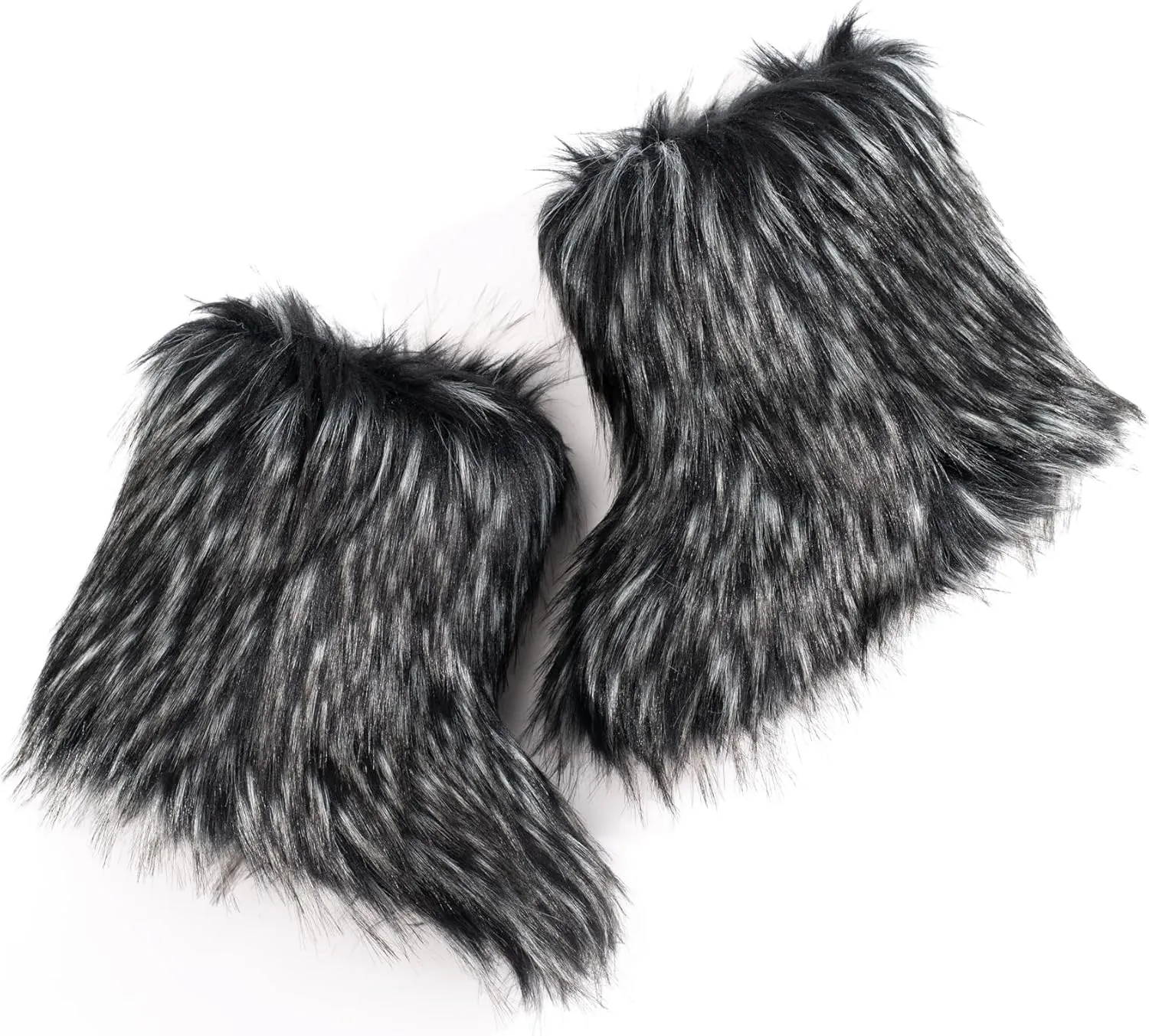 ZVC Women's Faux Fur Boots Furry Snow Boots Comfortable Fluffy Winter Boot Warm Fuzzy Mid-Calf Boot Outdoor Indoor Flat Shoes