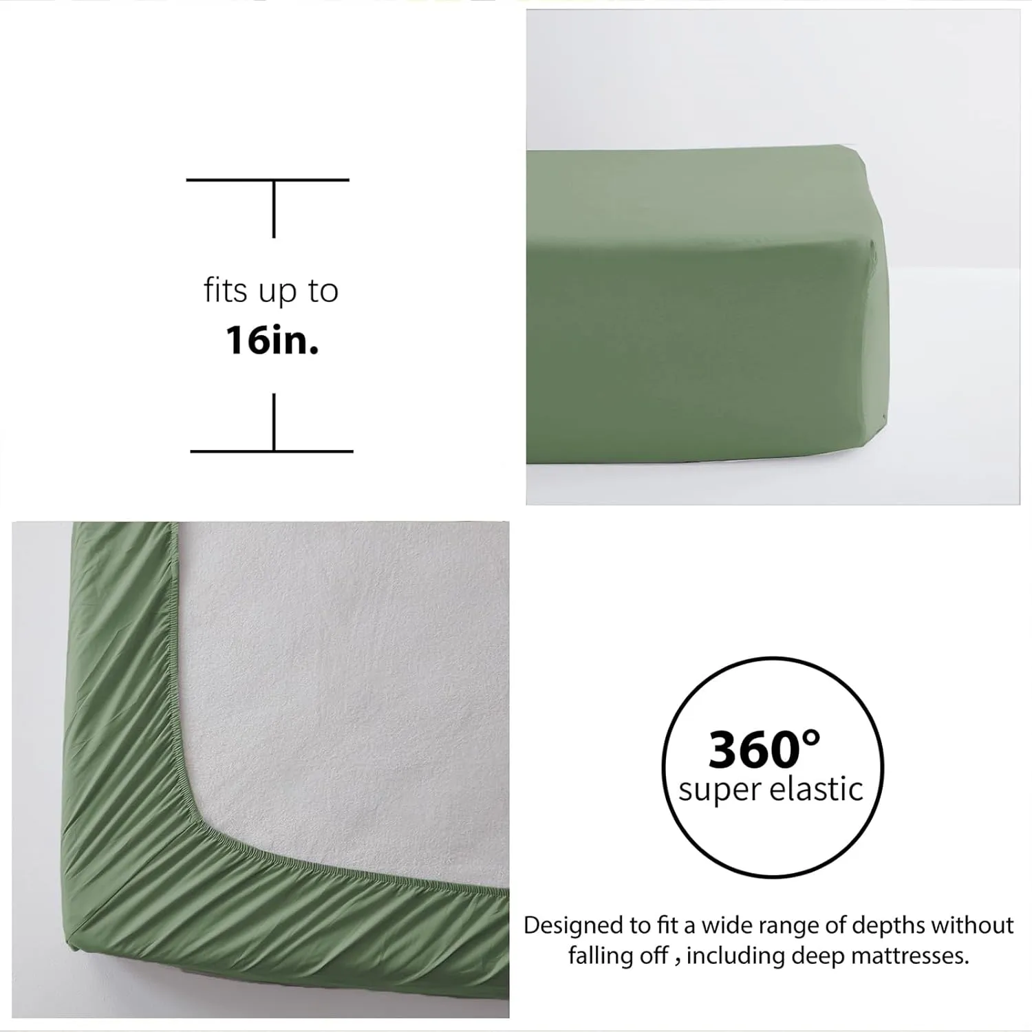 Zzlpp Queen Comforter Set 7 pieces, Sage Green Seersucker Bed in a Bag with Comforter and Sheets, All Season Bedding Sets with 1 Comforter, 2 Pillow Shams, 2 Pillowcases, 1 Flat Sheet, 1 Fitted Sheet